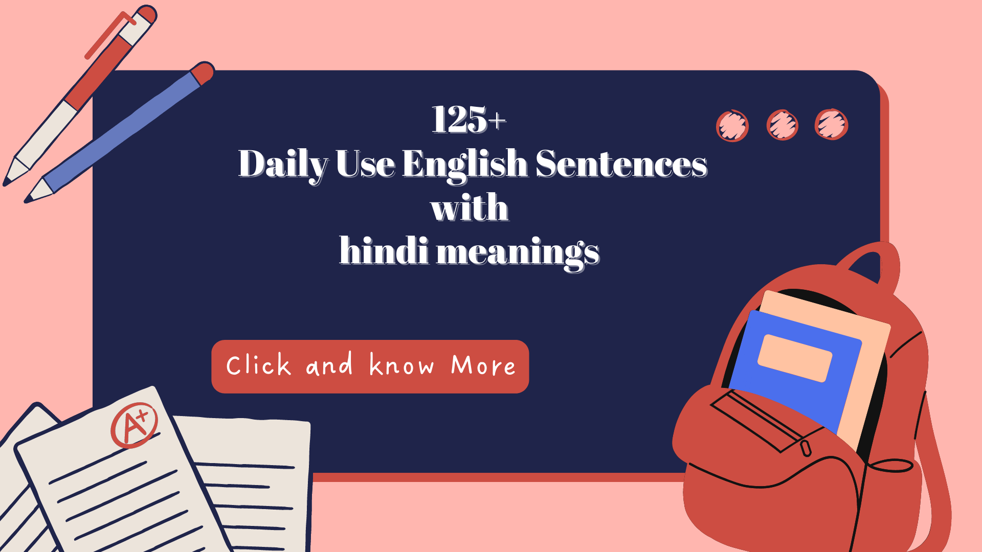 125+ Daily Use English Sentences with Hindi meanings 