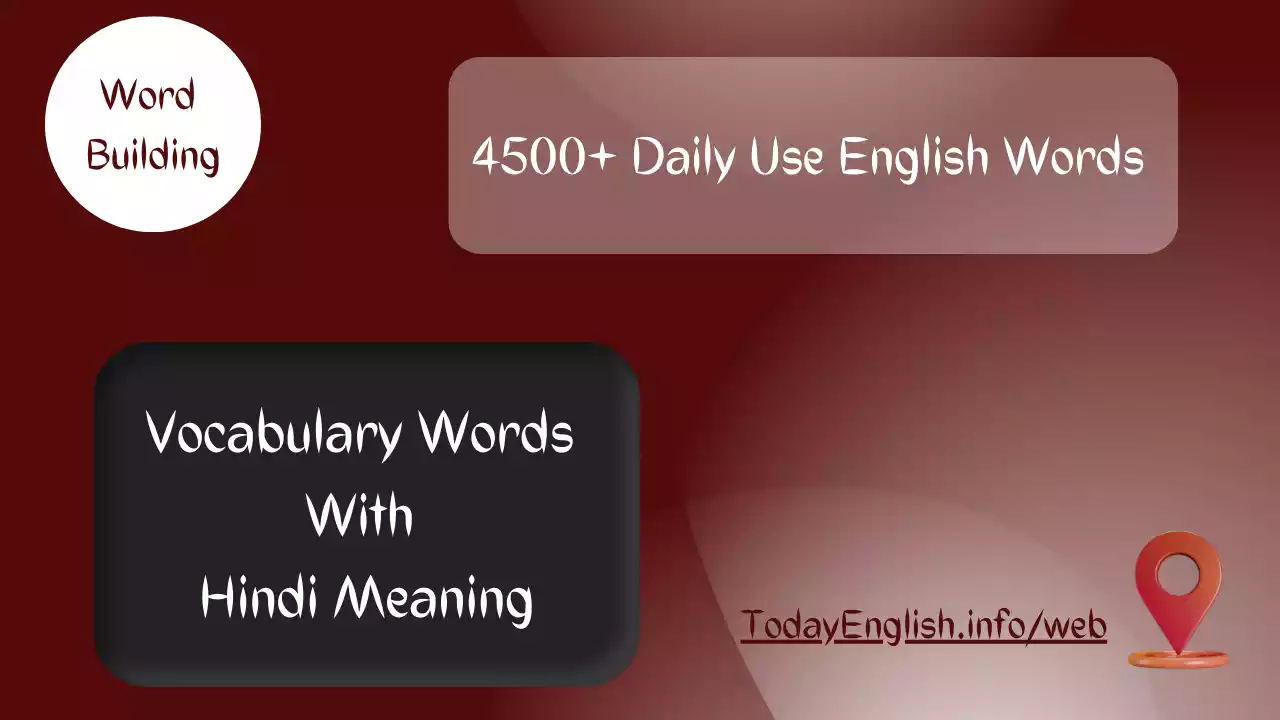 4500 + English words with hindi meaning , Vocabulary Words Making trick